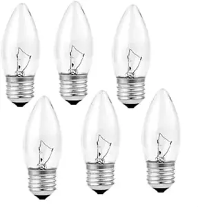 40W Incandescent Equivalent Energy Torpedo Tip Chandelier with Crystal Clear Inc - Picture 1 of 12