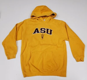 Vintage Arizona State ASU Sun Devils Hoodie Hooded Gold Sweatshirt Boys XL 14/16 - Picture 1 of 8