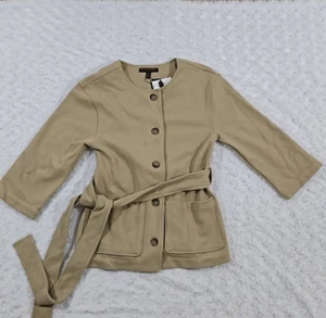 Banana Republic Damen Größe XXS Petite Twill Strickjacke hellbraun kamelfarben - Bild 1 von 6