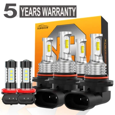 For Mitsubishi Lancer ES GTS Sedan 2008-2017 LED Headlight Fog Light Bulbs 6500K - Image 1 of 4