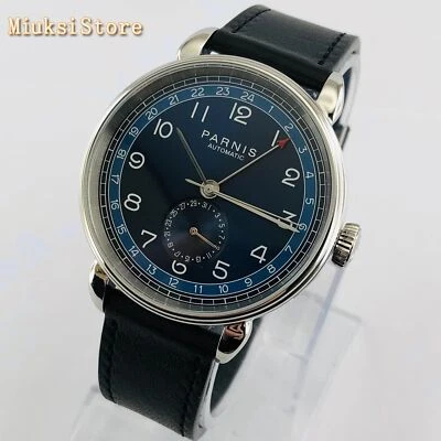 blue dial elegance functional automatic mechanical watch striking GMT waterproof - Image 1 of 4