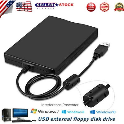 3.5” USB 2.0 Data External Floppy Disk Drive 1.44MB For Laptop PC Win 7/8/10/11 - Image 1 of 4