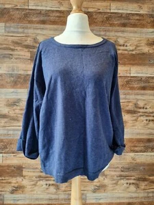 Top pulóver Day Like para mujer azul manga 3/4 cuello redondo Reino Unido 22 - Imagen 1 de 10
