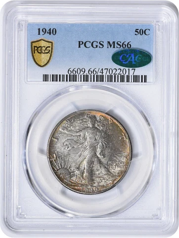 1940 Walking Liberty Silver Half Dollar MS66 PCGS (CAC) Cover