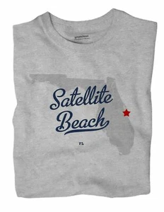 Satellite Beach Florida FL Fla T-Shirt MAP - Picture 1 of 6