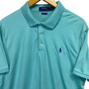 Polo Ralph Lauren Classic Fit Poloshirt Herren L/G türkis blau Baumwolle Pony Preppy - Bild 1 von 9