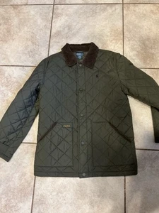 Vintage Ralph Lauren Women’s Green Quilted Jacket Corduroy Chore Xl Hunt - Picture 1 of 5
