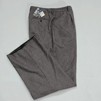 Pantalones forrados Eddie Bauer para mujer tweed nuevo con etiquetas pantalón talla 14 pata de gallo plisado Foto 1 de 4