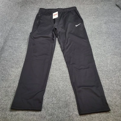 Nike Pants Mens Large Black Therma Fit Open Hem Fitness Training Sweats Pockets - Image 1 of 4