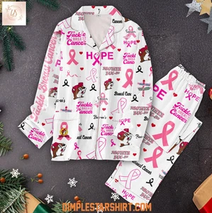 Buc-Ee's Tackle Breast Cancer White Pajamas Set No Pocket - Picture 1 of 2