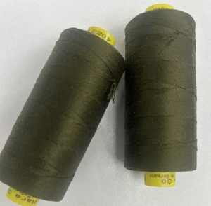 2 GUTERMANN Mara  30 100% POLYESTER sewing  Button thread  Kaki Green Col 4022 - Picture 1 of 2