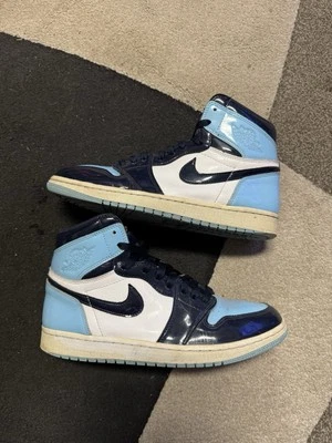 Nike Air Jordan 1 Alto UNC Patente Azul Frío OG |CD0461-401 I Talla 10W/8.5M Foto 1 de 4