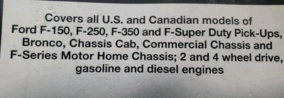 Manual de reparación feo 1987-1996 Ford Pickups Bronco F150 F250 F350 Super Duty Foto 1 de 4