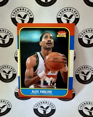 Fleer #30 1986-87 Alex English Denver Nuggets Pacers Bucks Set Break Foto 1 de 2