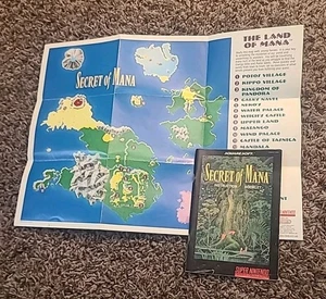Secret of Mana (Super Nintendo, SNES) - Solo mapa de póster - y libro de instrucciones - Imagen 1 de 5