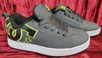 DC Court Graffik Shoe MEN'S 8 Grey Black Green New DC01661032 WOMEN 9.5 SNEAKER - Image 1 of 4