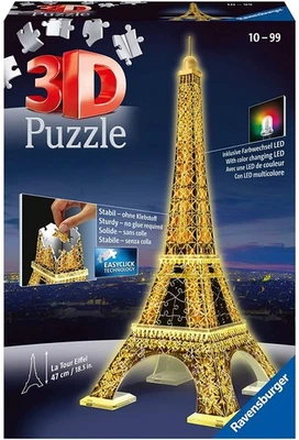 Ravensburger- Tour Torre Eiffel Puzzle 3D con LED, Edizione Speciale Notte, 216  - Immagine 1 di 4