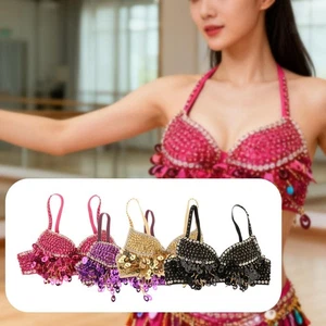 Lady's Belly Dance Bra Top Women Belly Dance Bra Glitter Belly Dance Bra Top - Picture 1 of 29