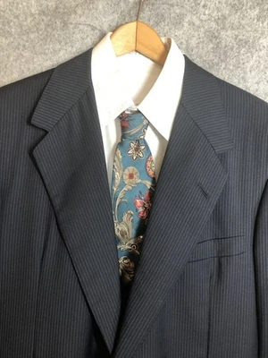 Blazer Oxxford Clothes 46R Negro Rayas Lana Traje Abrigo Chaqueta Clásico Negocios Foto 1 de 4