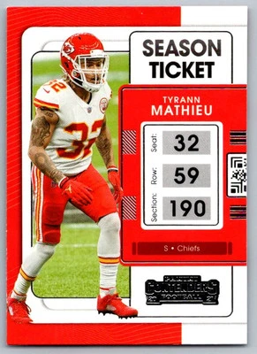 2021 Panini Contenders Ticket Tyrann Mathieu Kansas City Chiefs #50 - Image 1 of 2