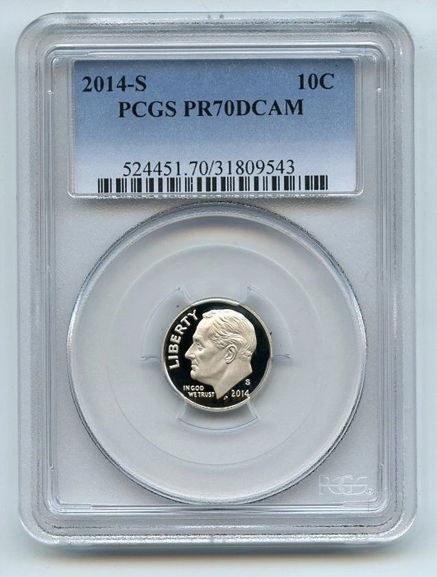 2014 S 10C Clad Roosevelt Dime PCGS PR70DCAM - Image 1 of 1