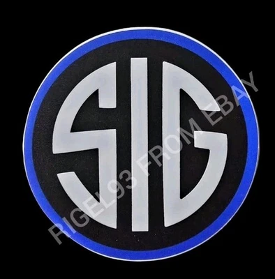 SIG SAUER 3 INCH BLUE BLACK STICKER DECAL not glock Smith Wesson Ruger S & W - Image 1 of 2