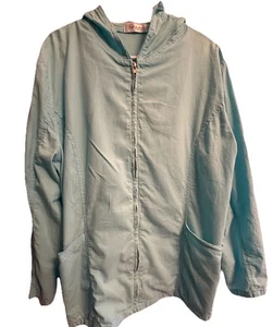 Fresh Produce Jacket Womens XL Light Blue Cotton Full Zip Ladies With Hood - Picture 1 of 10