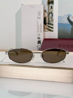 Gafas de sol GUCCI GG1802S plateadas/marrones para mujer 58-18-145 m Foto 1 de 4
