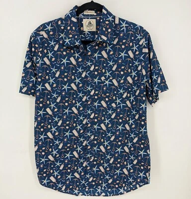 Kennington Button Up Hawaiian Shirt Men Size M Coastal Nautical Sea Print Casual - Image 1 of 4