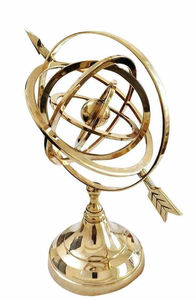 Vintage Aluminium Nautical Brass Armillary Sphere Astrolabe Marine Decoration - Image 1 of 2