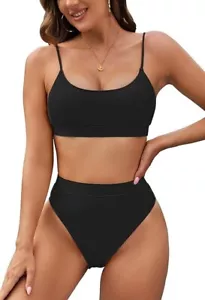 Pink Queen Plus Size High Waisted Bikini Set for Women Two Piece Cheeky High Cut - Picture 1 of 6