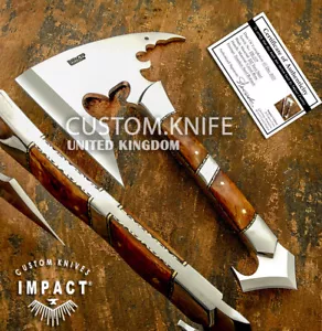 IMPACT CUTLERY RARE CUSTOM D2 FULL TANG HATCHET, TOMAHAWK AXE KNIFE - Picture 1 of 11