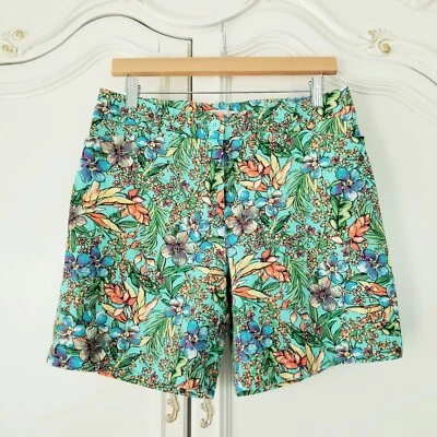 Pantalones Cortos Talbots Coloridos Tropicales Florales Lino Mezcla Algodón para Mujer 8 Foto 1 de 4