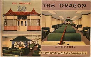 Washington DC ~ The Dragon Ristorante Cinese ~ Cartolina di Lino Multi Vista - Foto 1 di 2