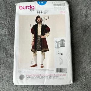 Burda Pattern 6887 Sz 36-50 Men King Henry VII English Renaissance Costume - Picture 1 of 7
