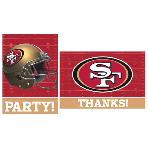 NFL SAN FRANCISCO 49ERS INVITACIONES Y NOTAS DE AGRADECIMIENTO (8ct ea.) ~ Suministros Foto 1 de 1