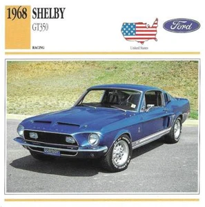 Edito Service photo card 1968 FORD SHELBY GT350 Spec Sheet car fact 1991 - Foto 1 di 2
