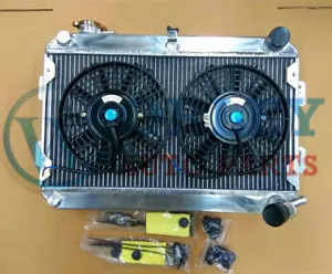 For Mazda RX-7 RX7 SA/FB S1 S2 S3 12A/13B 1979-1985 MT Aluminum Radiator & Fans - Picture 1 of 8