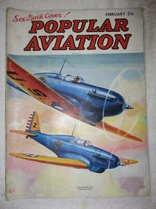 1937 FEBRUAR POPULÄRES LUFTFAHRTMAGAZIN - "KONSOLIDIERTER PB-2A-JÄGER" COVER - Bild 1 von 7