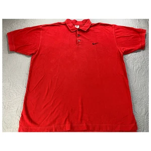 Camisa polo vintage Nike roja para hombre extra grande Swoosh blanca etiqueta años 90 sólida golf - Imagen 1 de 7