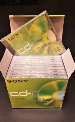 10 x CD-R Sony 700 MB 80Mn - NEUFS - Boitiers CD Cristal Standard - Sous blister - Photo 1/3
