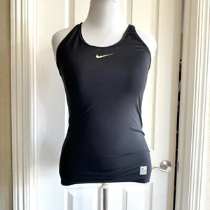 Camiseta sin mangas Nike Pro para mujer M negra malla ventilada Dri Fit corredor espalda logotipo atlético - Imagen 1 de 6