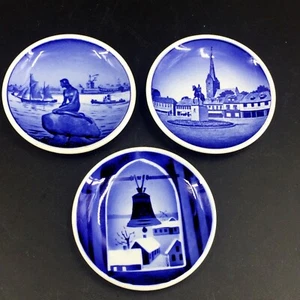 Royal Copenhagen Denmark Miniature Plates Lot of 3 Langelinie Nakskov 1930's - Picture 1 of 8