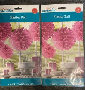 Party Decoration Flutter Ball Lot Of 2 Pink Balls 12inch - Picture 1 of 1