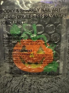 Avon Halloween Spooky & Sparkly NAIL ART 42 Edelsteine Orange Silber Schwarz Neu Versiegelt - Bild 1 von 2