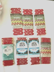 Red Rick Rack Lote de 7 Variedad por Wrights y J. P. Abrigos Paquetes Sellados Nuevos - Imagen 1 de 8