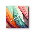 Glass wall clock 30x30cm pastel silencer lines abstraction wall clock