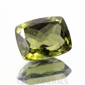 1.88ct MOLDAVITE tektite faceted loose gem CUSHION 9X7MM + CERTIFICATE #CM988 - Picture 1 of 4