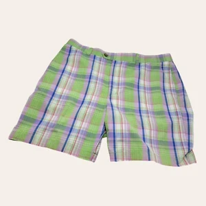 Cutter & Buck Madras Plaid Mens Size 38 Shorts Purple Green Golf T29 - Picture 1 of 7