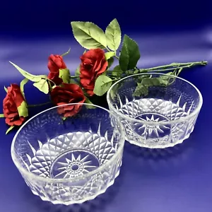 Vintage Arcoroc France Crystal Cut Glass Dessert Bowl 2 Ice Cream Sherbet Dishes - Picture 1 of 5